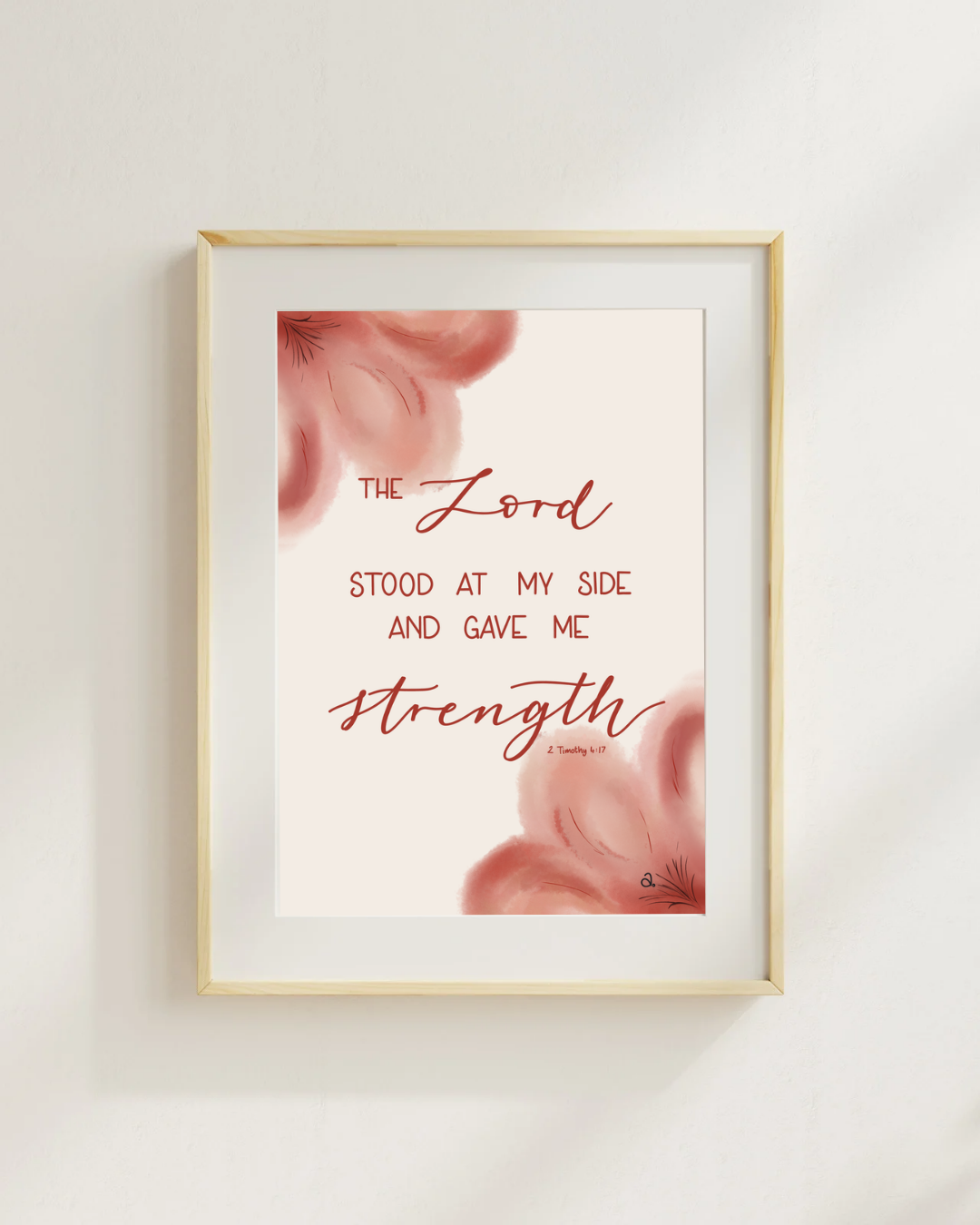 Red Watercolour Bloom Print A4